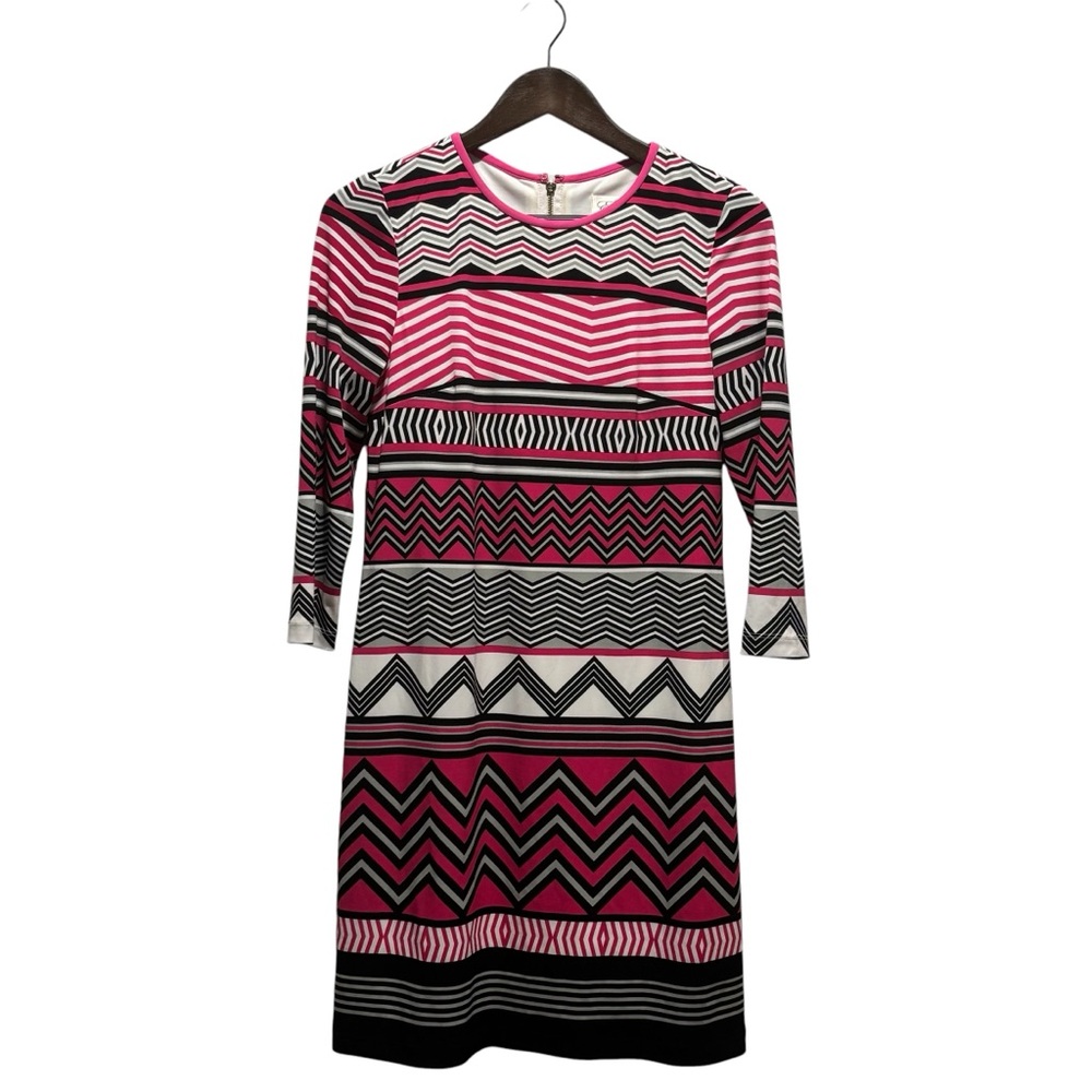 Eliza J Pink and Black Long Sleeve Dress